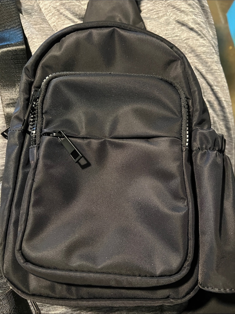 Black Sling Crossbody Bag - Minimalist Everyday Carry